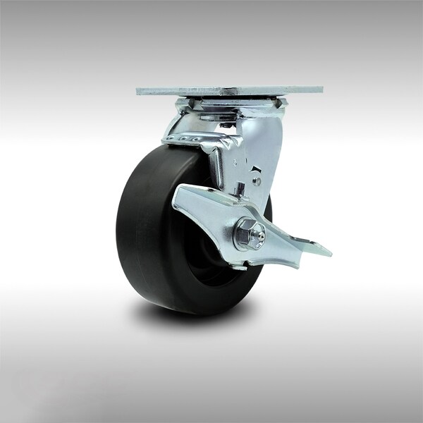 5 Inch Stainless Steel Polyolefin Swivel Caster with Ball Bearing and Brake SCC